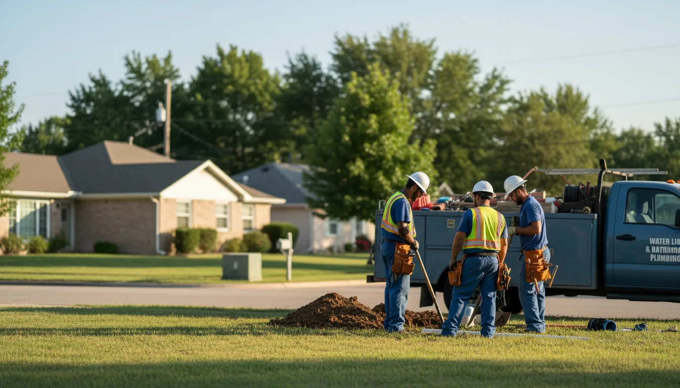 Residential water line and bathroom plumbing service in Napoleon, ND